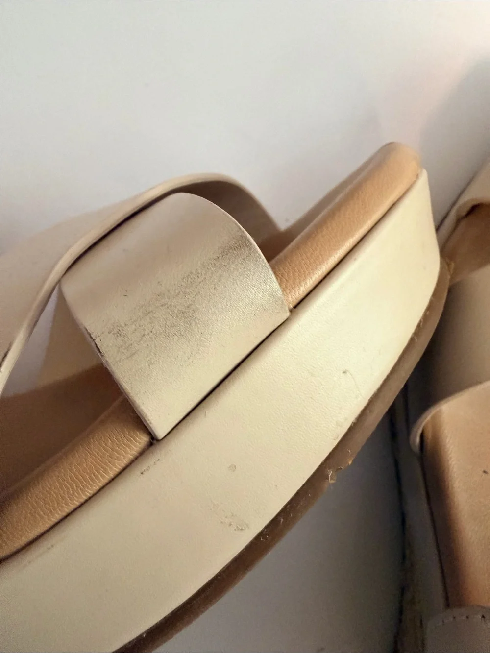 UGG Adriana Leather Jute Wedge Platform Sandals - Horchata Beige - Size 9